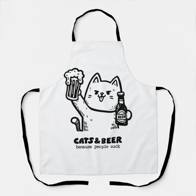 Delantal Gatos y cerveza 1 (Anverso)