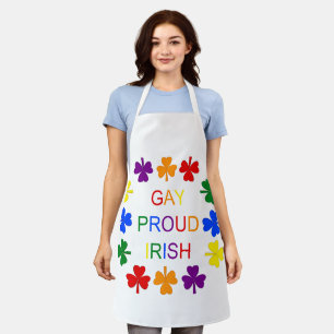 Delantal Gay Proud Irlandés LGBT Rainbow Shamrock