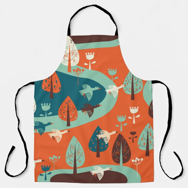 Delantal geese and forest (Anverso)