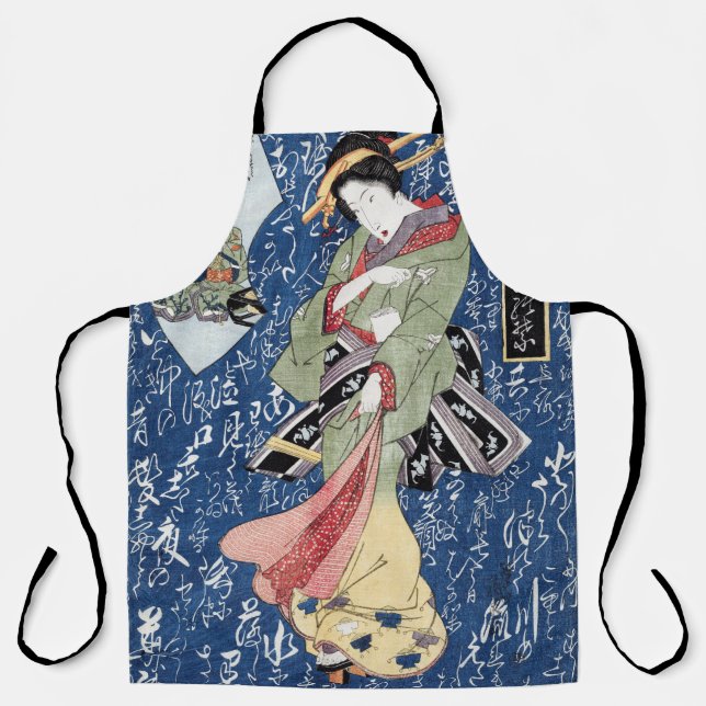 Delantal Geisha japonesa (1828) Keisai Eisen - Abr artístic (Anverso)