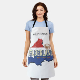 Delantal Gelderland Países Bajos Vintage Map Dutch Souvenir