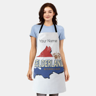 Delantal Gelderland Países Bajos Vintage Map Dutch Souvenir