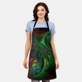 Delantal Génesis Green Abstract Art Apron