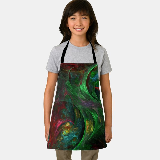 Delantal Génesis Green Abstract Art Apron (in situ)