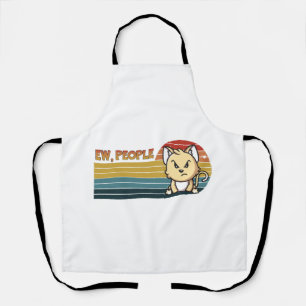 Delantal Gente de gato divertida linda enojada