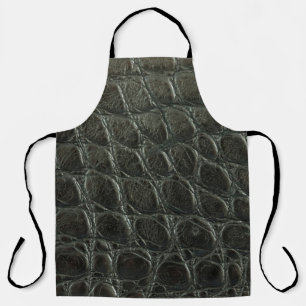 Delantal Genuine black alligator leather texture, close up