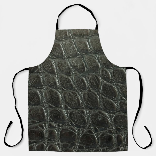 Delantal Genuine black alligator leather texture, close up  (Anverso)