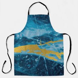 Delantal Geode Agate Gemstone Blue and Gold