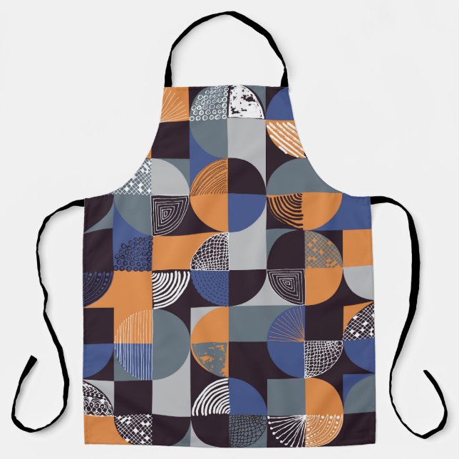 Delantal Geometric Handdrew: Doodles Creativos Sin Marea. (Anverso)