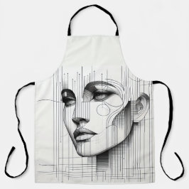 Delantal Geometric Line Portrait 