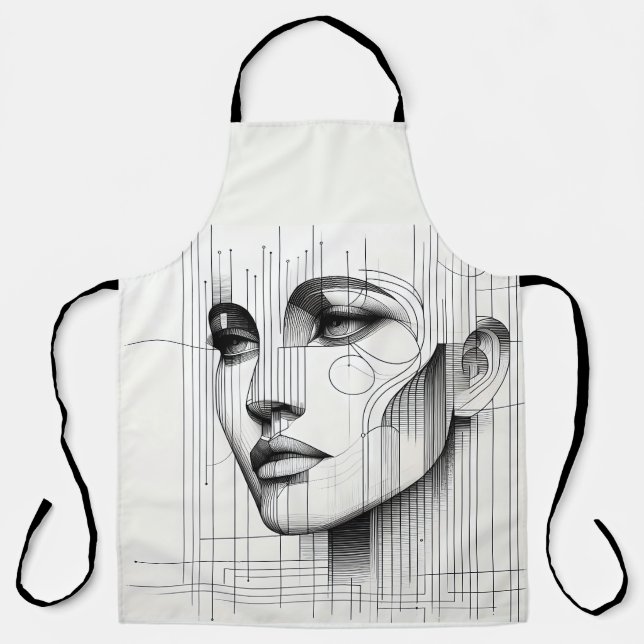 Delantal Geometric Line Portrait  (Anverso)