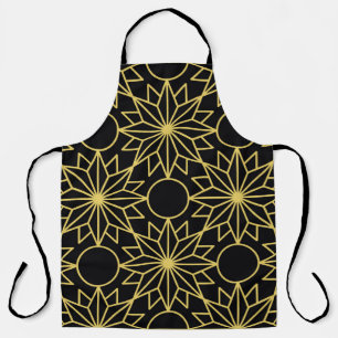 Delantal Geometric seamless pattern with stylized golden wi