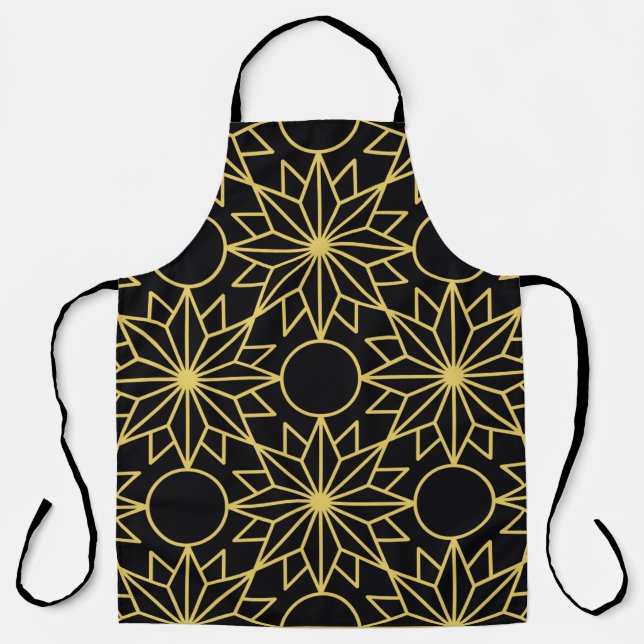 Delantal Geometric seamless pattern with stylized golden wi (Anverso)