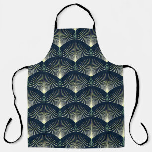 Delantal Geométrica Elegante: Art Deco Azul.