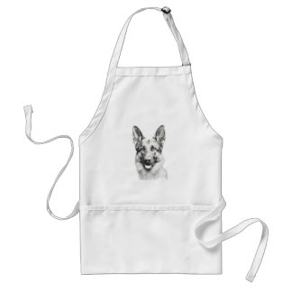 Delantal German Shepherd Drawing Portrait Apron | Dog Lover