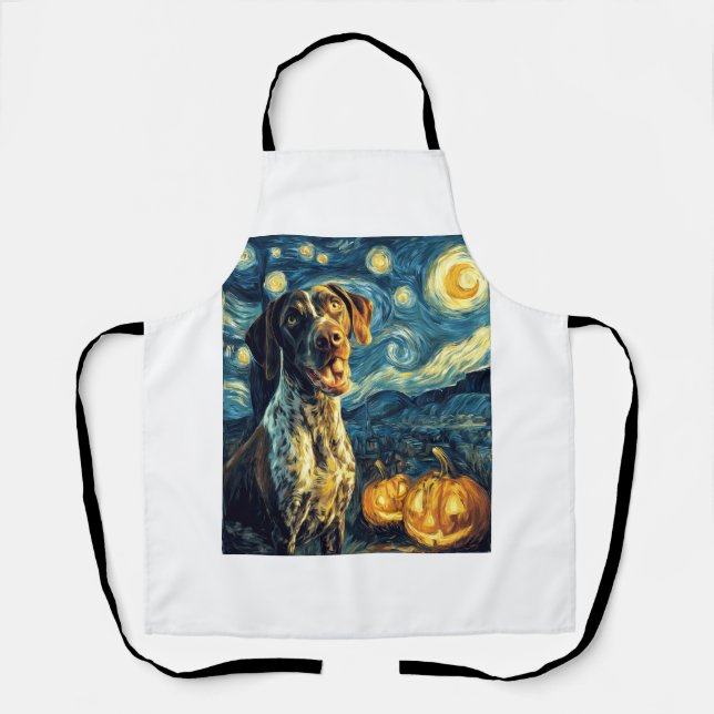 Delantal German Shorthaired Pointer 2 Perro Lindo Halloween (Anverso)