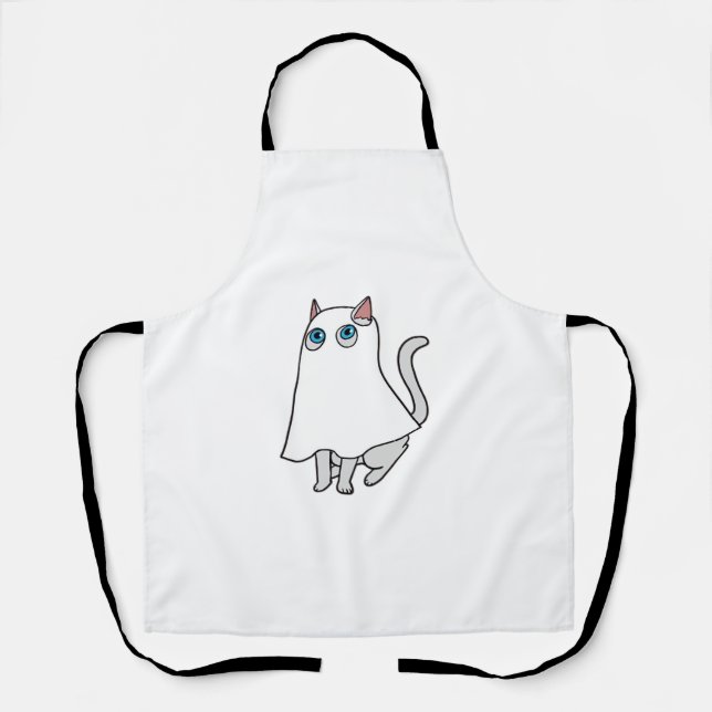 Delantal Ghost Cat Classic T-Shirt_1 (Anverso)