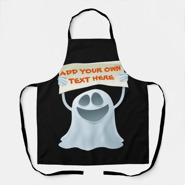 Delantal Ghost holding text  (Anverso)