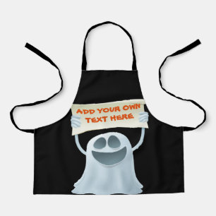 Delantal Ghost holding text 