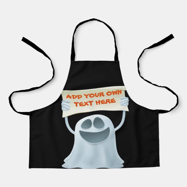 Delantal Ghost holding text  (Anverso)