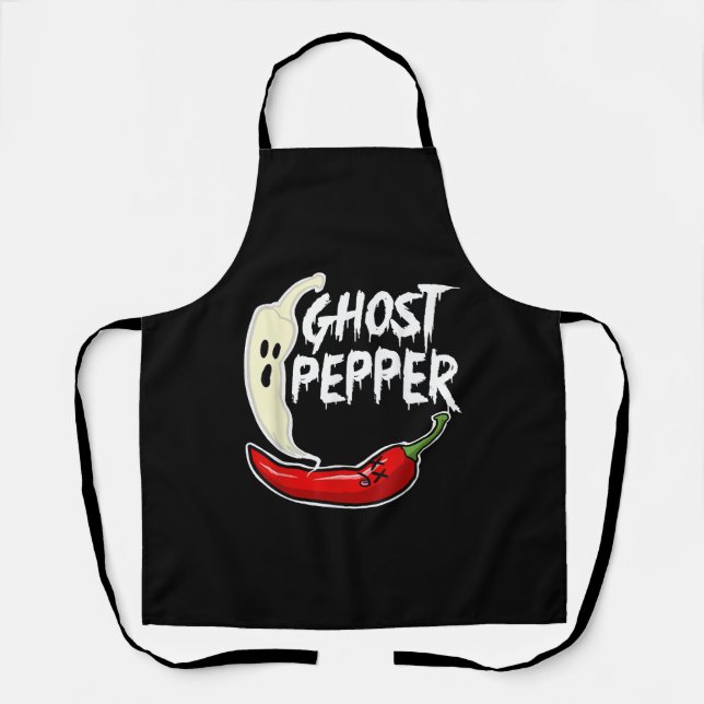 Delantal Ghost Pepper Funny Spicny Hot Halloween Ghost Pepp (Anverso)