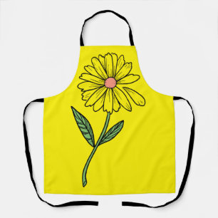 Delantal Giant Daisy sobre el Apron amarillo