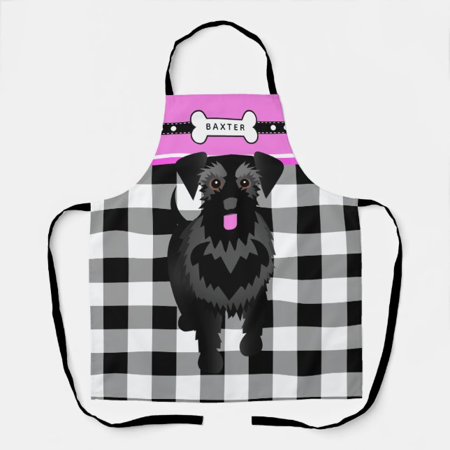 Delantal Gigante negro o Apron Schnauzer estándar (Anverso)