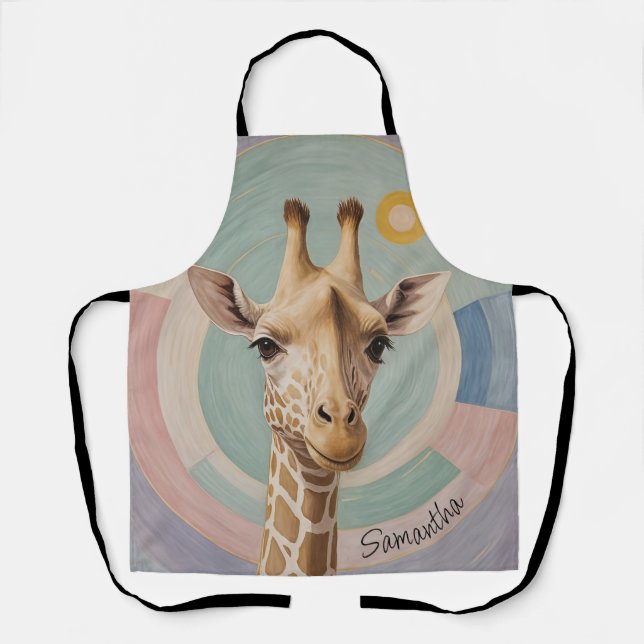 Delantal Gigante suave: Pastel Giraffe (Anverso)