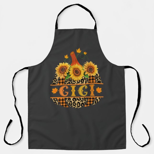 Delantal GiGi Pumpkin Leopard Print Sunflower Buffalo Tapad (Anverso)