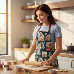 Delantal Gingerbread House Cookie Navidades Vacaciones Invi