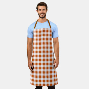 Delantal Gingham Check Pattern Brown