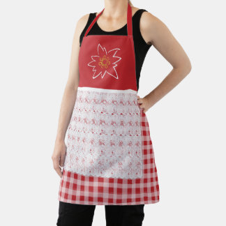 Delantal Gingham Edelweiss rojo y blanco bonito