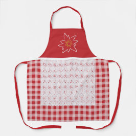Delantal Gingham Edelweiss rojo y blanco bonito