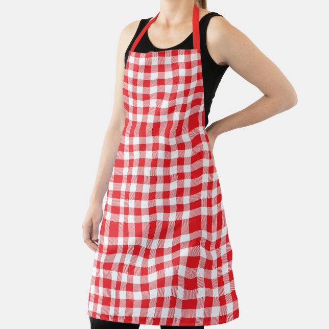 Delantal Gingham Plaid Pattern Apron (in situ)