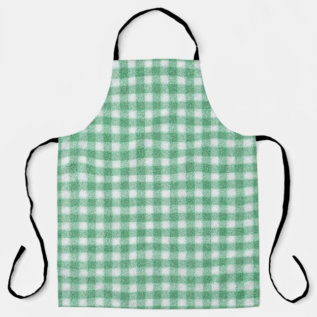 Delantal Gingham Verde Menta  (Anverso)