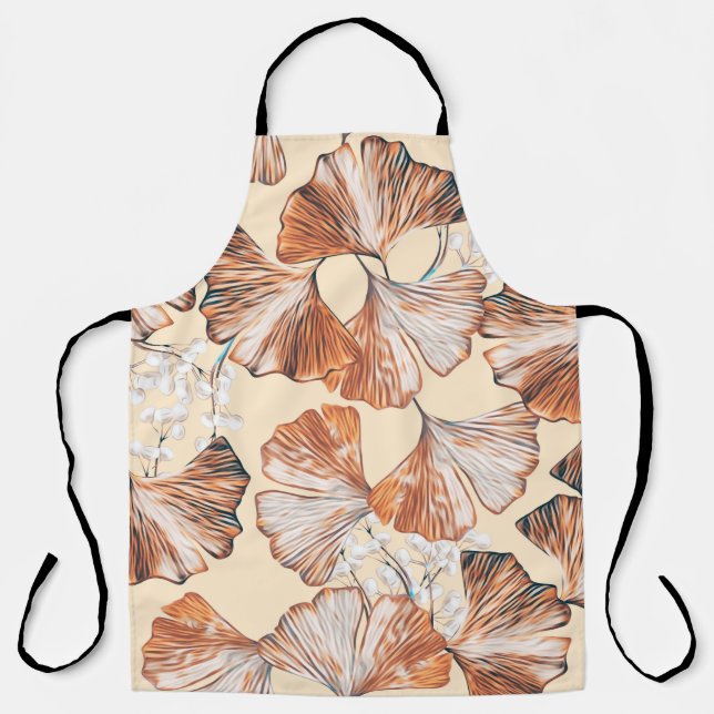 Delantal Gingko with fruits seamless pattern. Watercolor fl (Anverso)