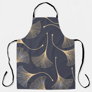 Delantal Ginkgo deja un patrón floral sin mar