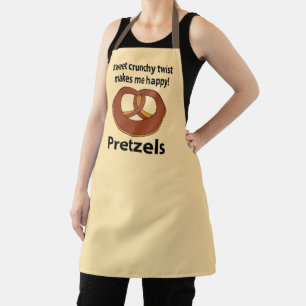 Delantal Gira de Pretzel Dulce y Crujiente Me Hace Feliz Pr