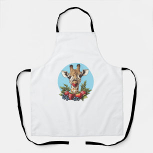 Delantal Girafa con fresas, arándanos y manzanas