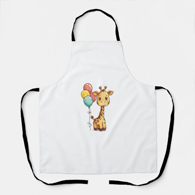 Delantal Girafa Cuta Con Globos (Anverso)