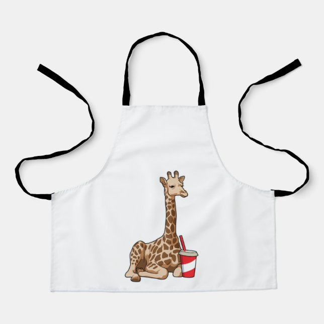 Delantal Giraffe con bebida (Anverso)