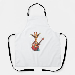 Delantal Giraffe Con Gafas De Sol Tocando Músico De Guitarr
