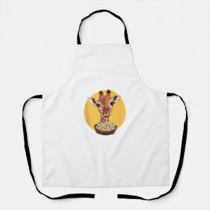 Delantal Giraffe Con Humor Animal Personalizado Popcorn