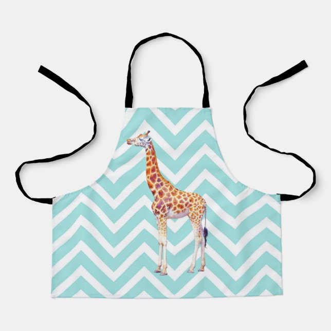 Delantal Giraffe en el zigzag chevron. (Anverso)