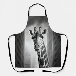 Delantal Giraffe en un paisaje urbano