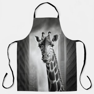 Delantal Giraffe en un paisaje urbano