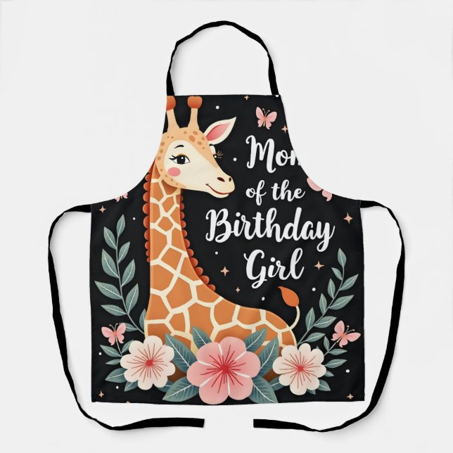 Delantal Giraffe Mamá de la familia del Chica de cumpleaños (Anverso)
