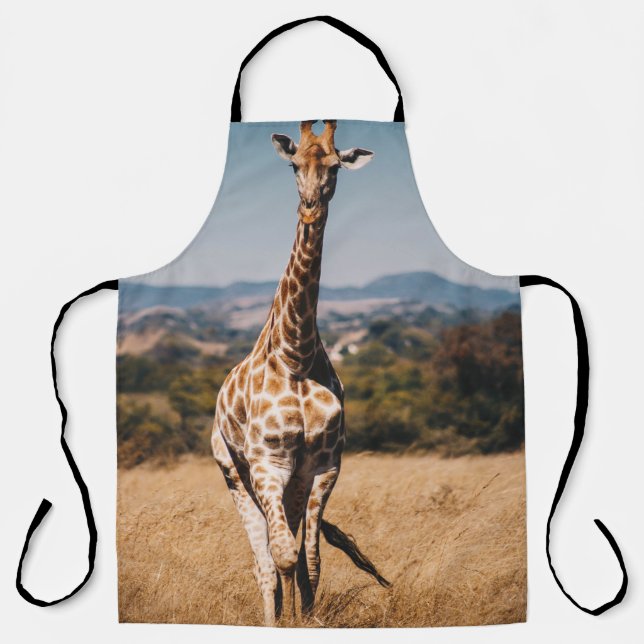 DELANTAL GIRAFFE SURROUNDED BY BROWN GRASS (Anverso)