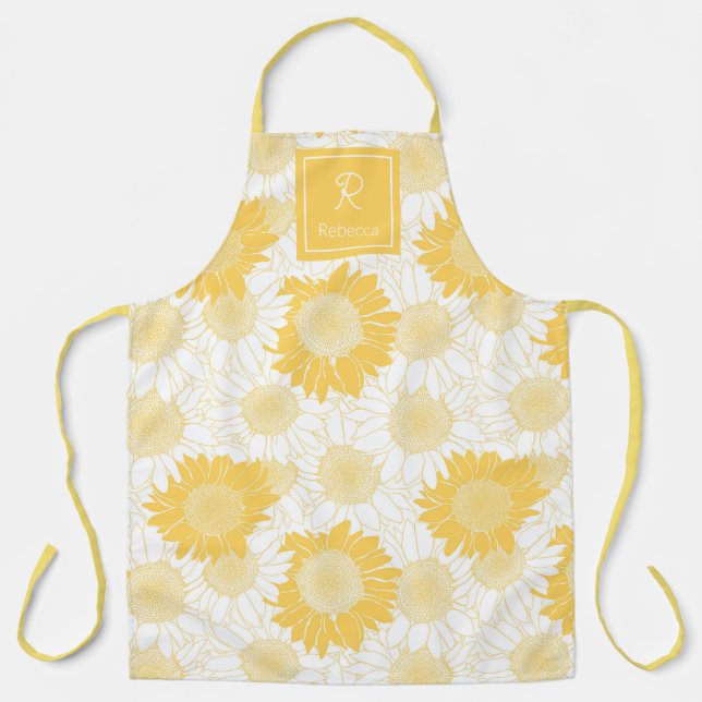 Delantal Girasol amarillo personalizado (Anverso)