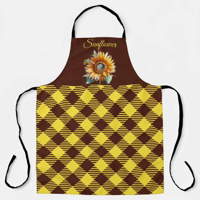 Delantal "Girasol" Cuadros (Anverso)